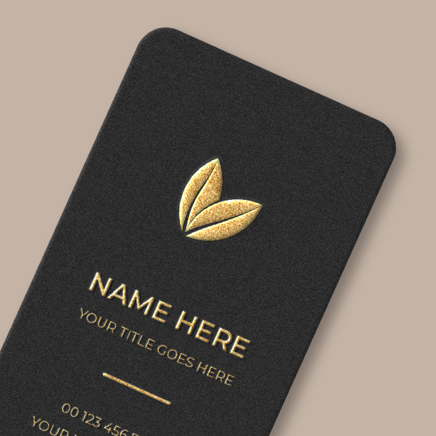 كارت شخصي مع بصمة ذهبي